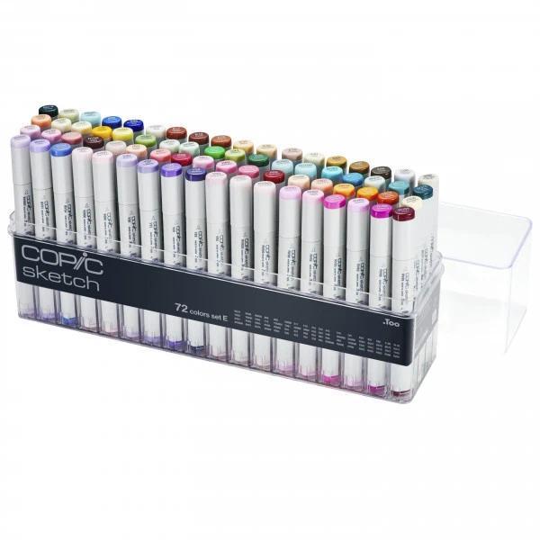 Copic Sketch 72pcs Marker Set Alcohol Brush Pens [A–E] Collection Illustrations Manga