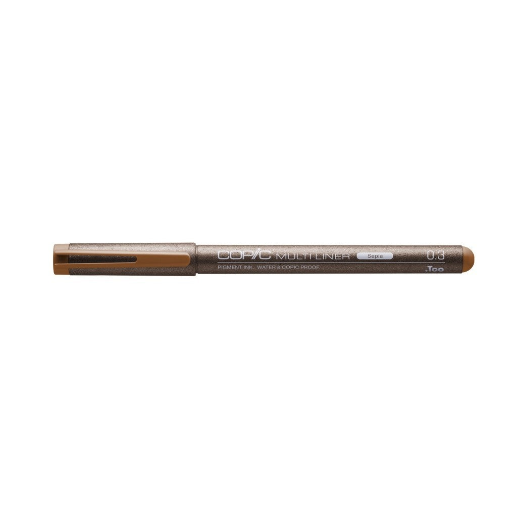 Copic Multiliner 4pc Set Sepia Fine Nib [0.05–0.5mm] Waterproof Pigment Pen