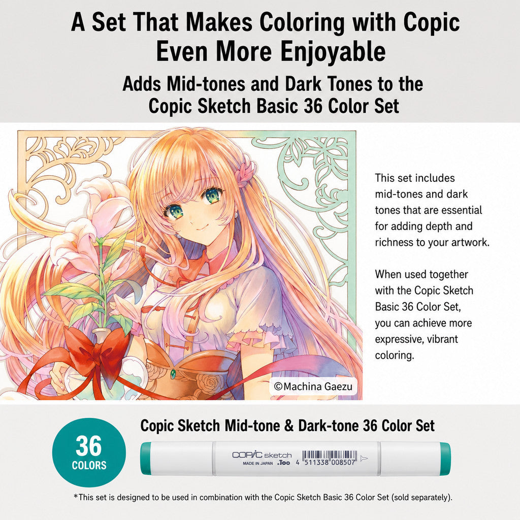 Copic Sketch 72pcs Marker Set Alcohol Brush Pens [A–E] Collection Illustrations Manga