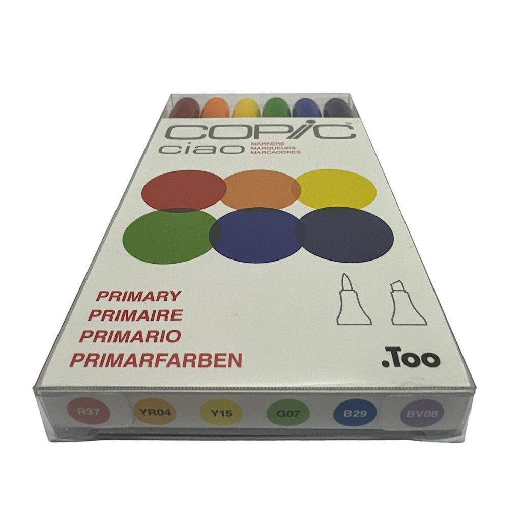 Copic Ciao 6pcs Primary Colours Marker Set Alcohol Dual Tip Brush Pen Made in Japan