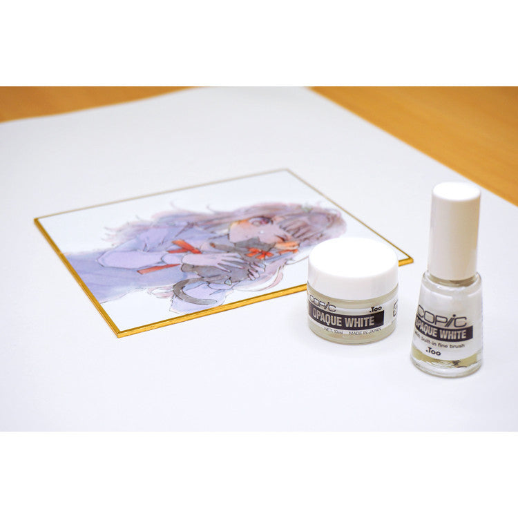 Copic Opaque White 10ml – High Coverage White Ink for Highlights & Illustration Brush Application