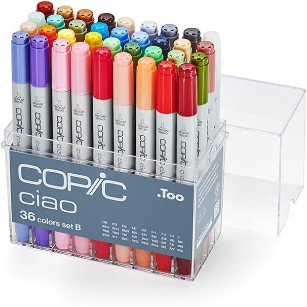 Copic Ciao 36pcs Marker Set A-E Alcohol Brush Pen Refillable Large Valve