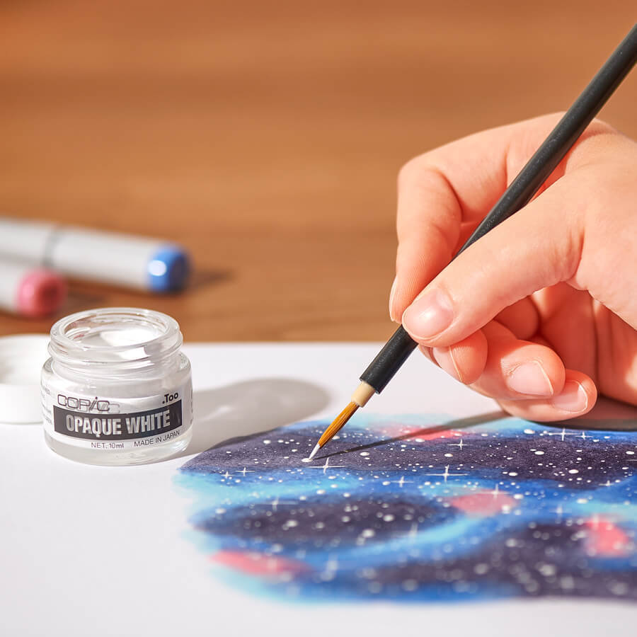 Copic Opaque White 10ml – High Coverage White Ink for Highlights & Illustration Brush Application
