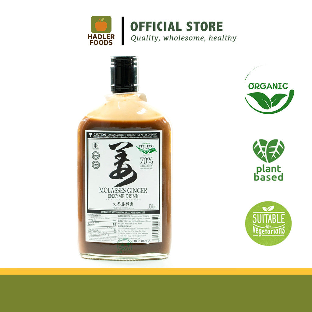 Molasses Bentong Ginger Enzyme Drink (350ml) | Natural Digestive & Immunity Booster by Titi Eco Farm