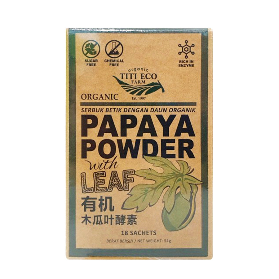 Organic Papaya Powder with Leaf (18 Sachets) | Natural Detox & Immunity Booster by Titi Eco Farm