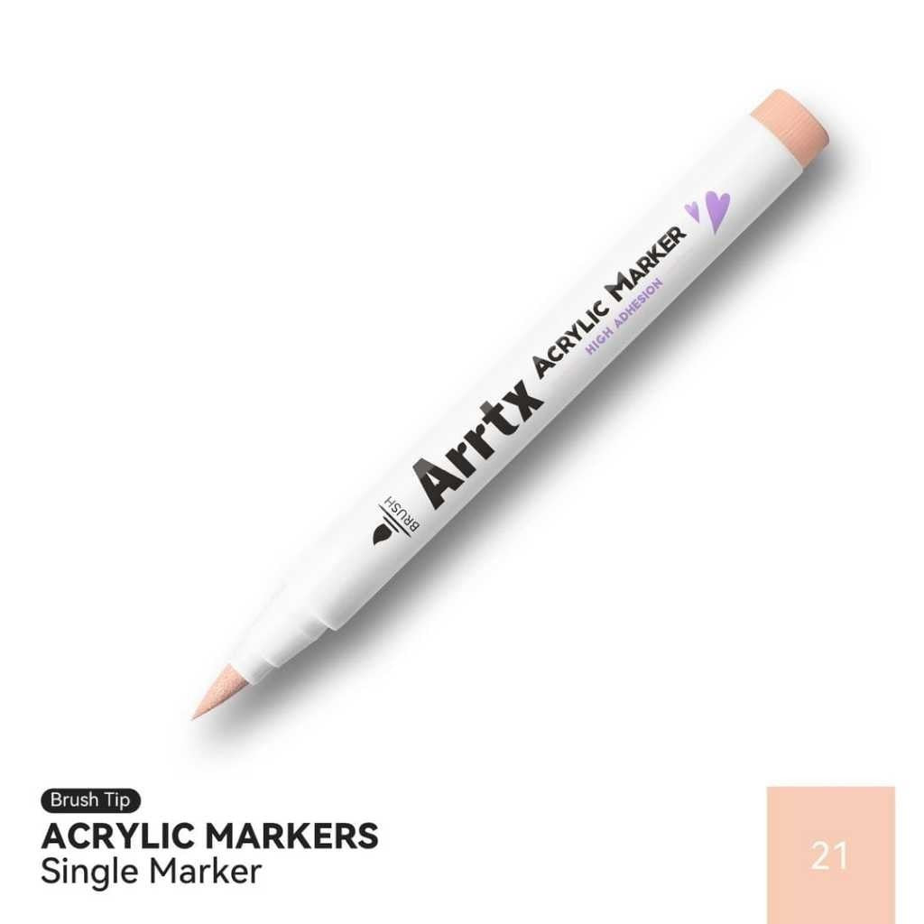 Arrtx Acrylic Brush Marker Single | Individual Water-Based Paint Marker for Paper, Wood, Canvas & More