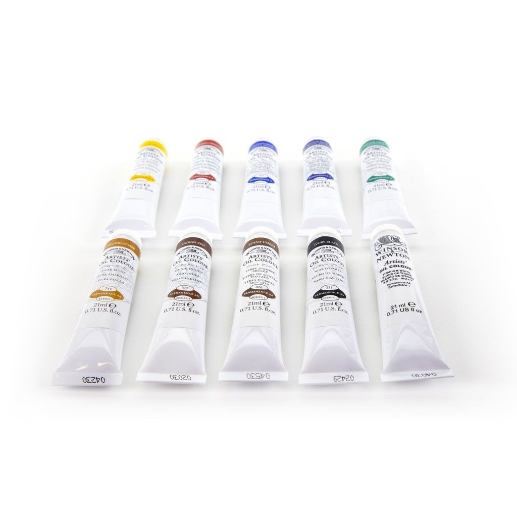 Winsor & Newton Artists' Oil Colour Paint Introductory Set | 10 x 21ml Tubes | Beginner Friendly