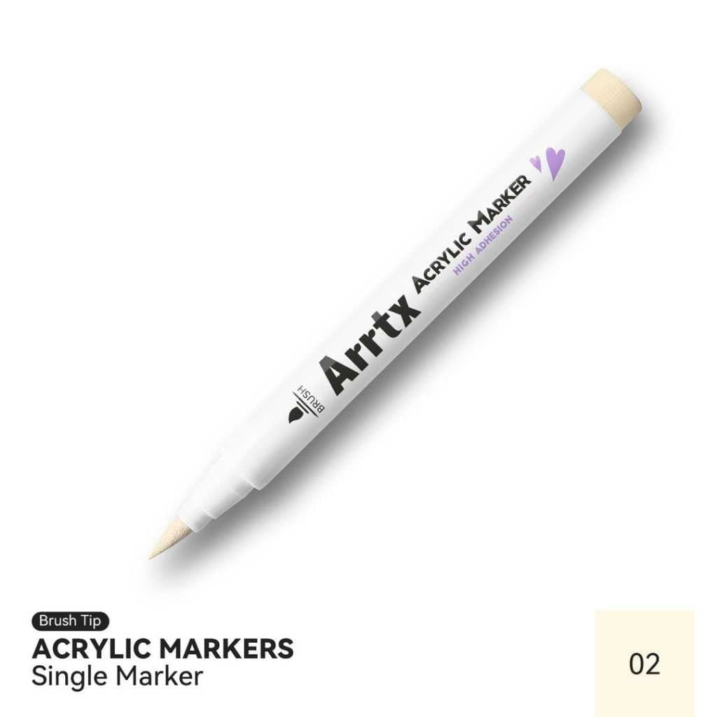 Arrtx Acrylic Brush Marker Single | Individual Water-Based Paint Marker for Paper, Wood, Canvas & More