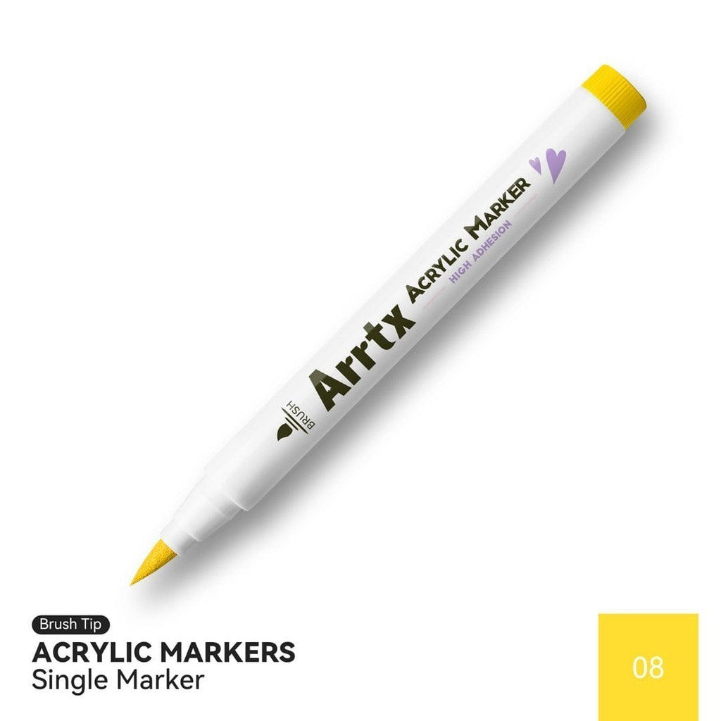 Arrtx Acrylic Brush Marker Single | Individual Water-Based Paint Marker for Paper, Wood, Canvas & More