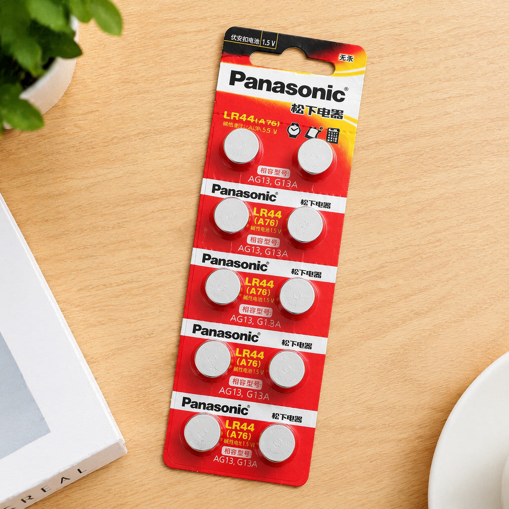 Panasonic LR44 AG13 G13A Button Battery 1.5V Alkaline (10pcs)