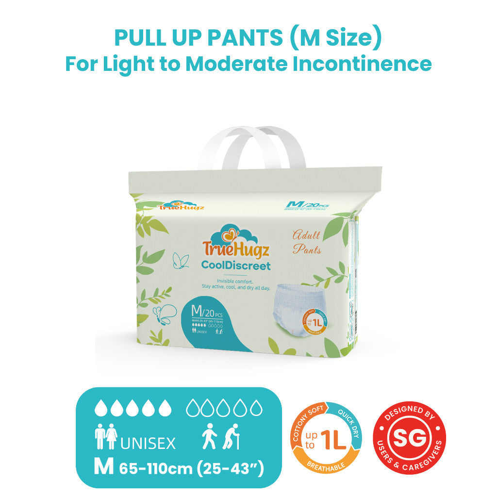 Premium Adult Pull-Up Diapers 20pcs | CoolDiscreet by TrueHugz | Ultra-Thin High Absorbency Breathable