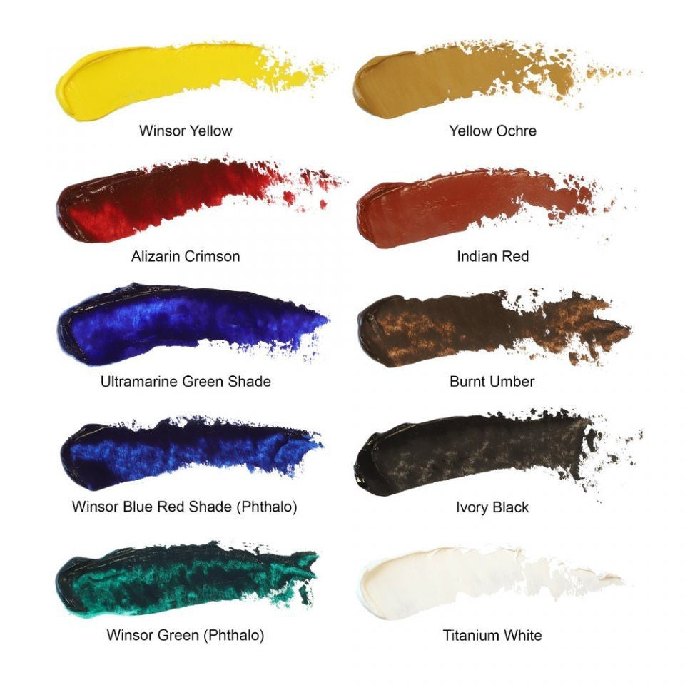 Winsor & Newton Artists' Oil Colour Paint Introductory Set | 10 x 21ml Tubes | Beginner Friendly