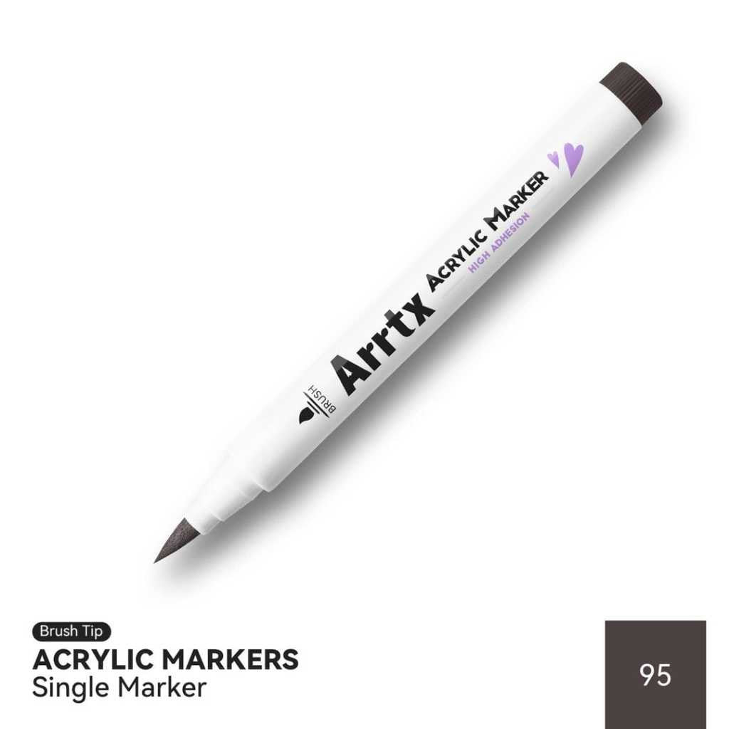 Arrtx Acrylic Brush Marker Single | Individual Water-Based Paint Marker for Paper, Wood, Canvas & More