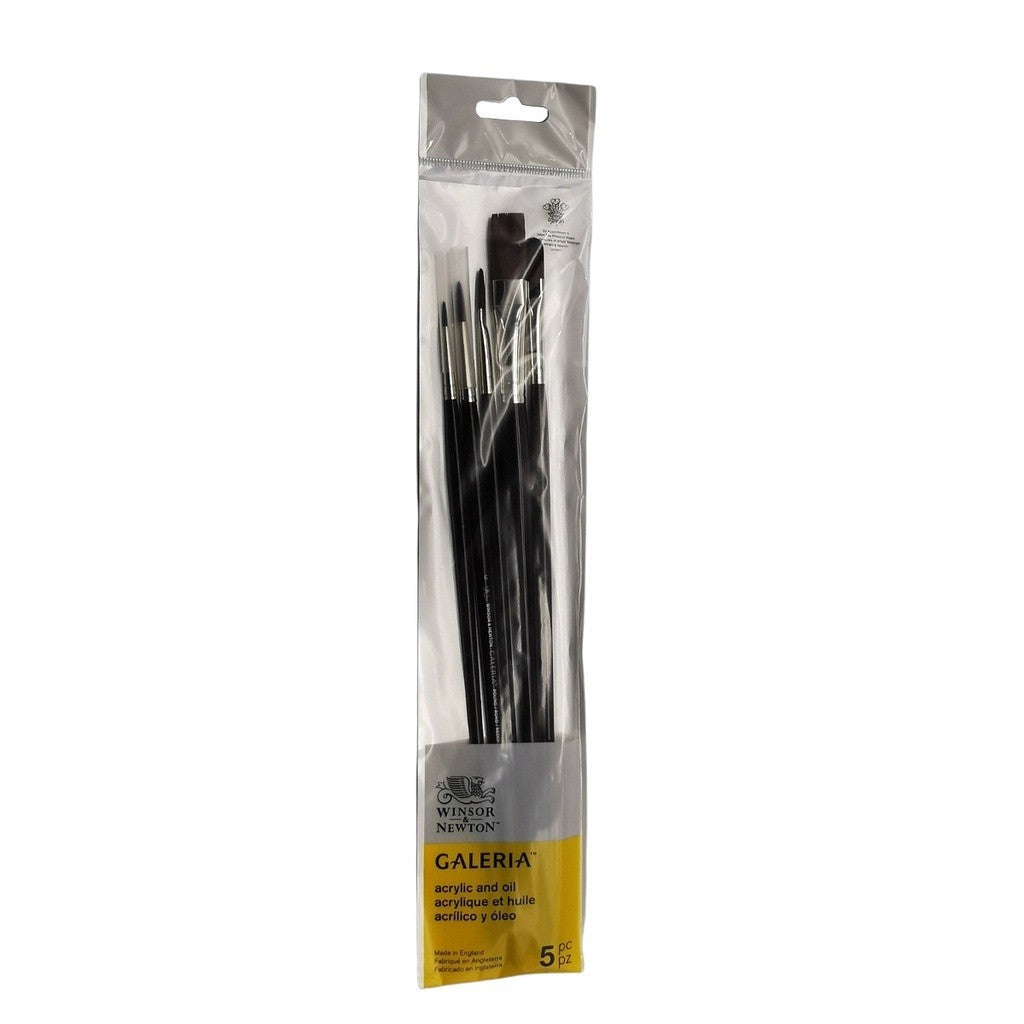 Winsor & Newton Galeria 5 Pieces Brush Set | Acrylic Oil Brush | Long Handle Versatile