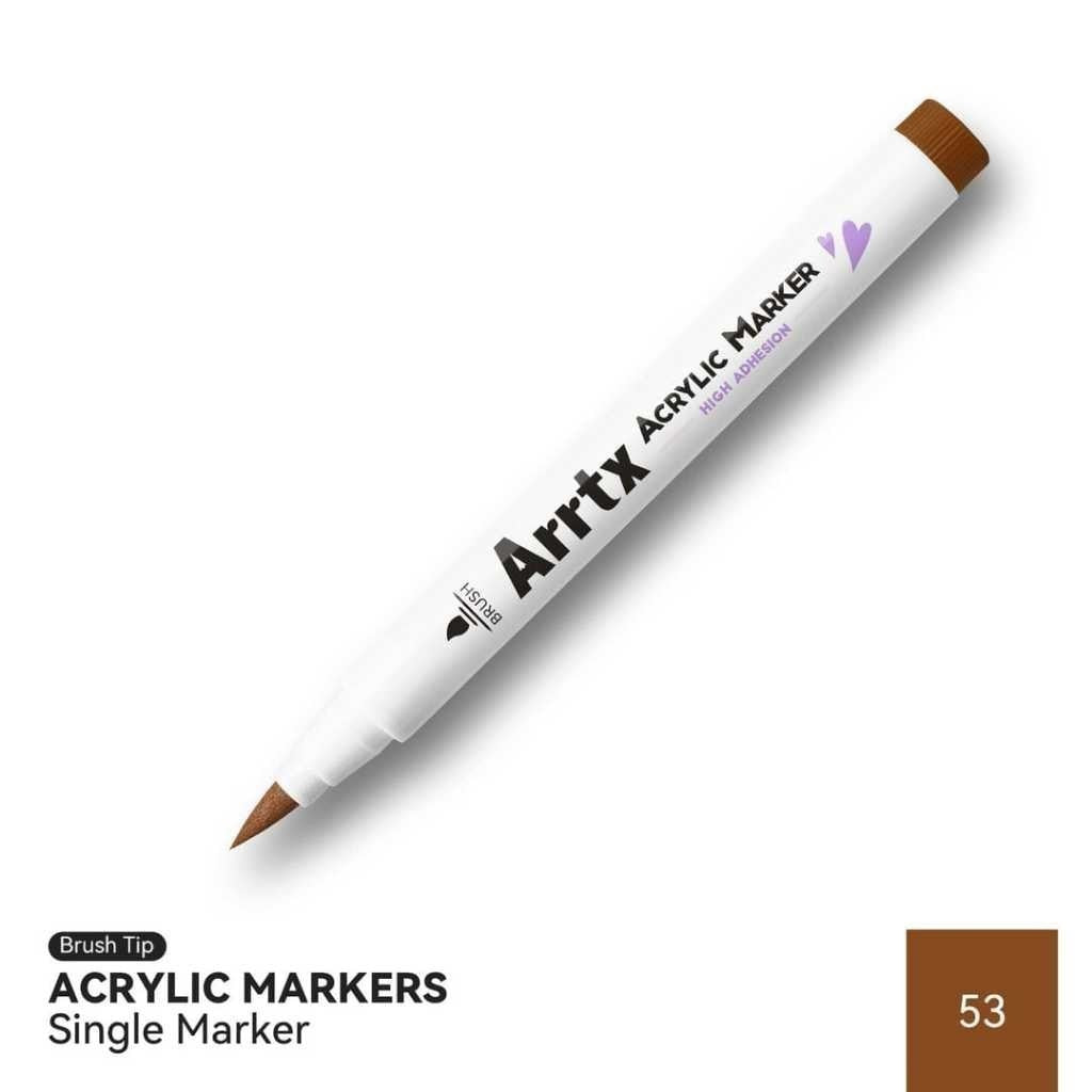 Arrtx Acrylic Brush Marker Single | Individual Water-Based Paint Marker for Paper, Wood, Canvas & More