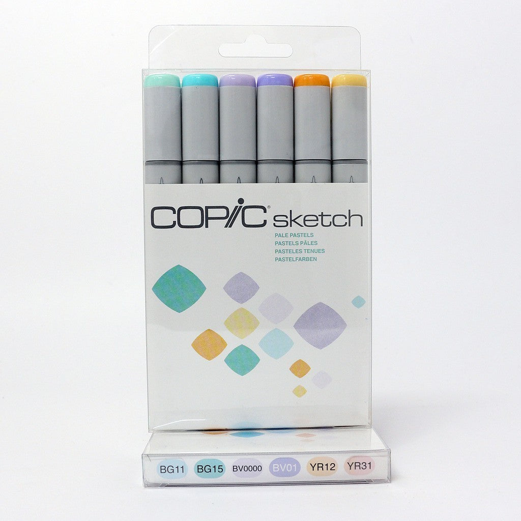 Copic Sketch 6pcs Marker Set | Blending | Pastel | Sea & Sky | Grays Alcohol Brush Markers