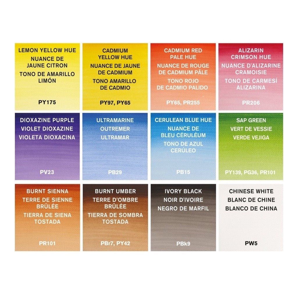 Winsor & Newton Cotman Watercolour 12 x 8ml Tube Set | Extended Palette