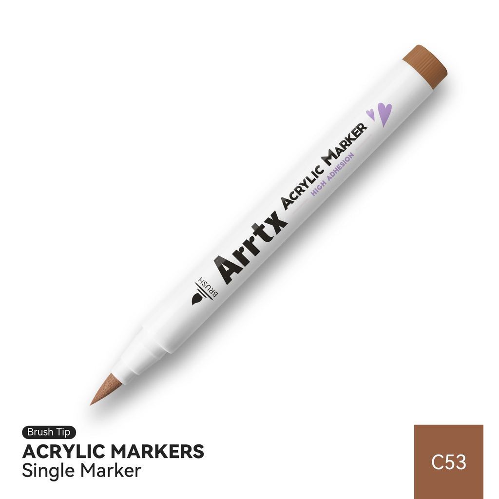 Arrtx Acrylic Brush Marker Single | Individual Water-Based Paint Marker for Paper, Wood, Canvas & More