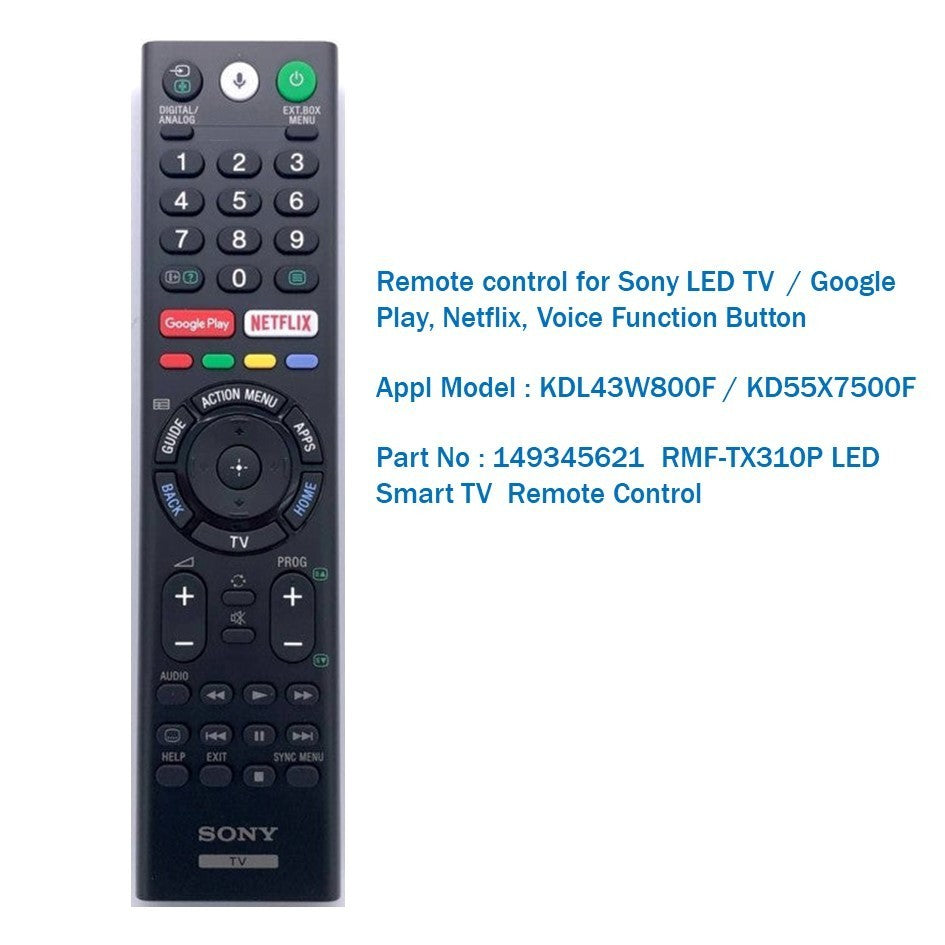 Original Sony RMF-TX310P Voice TV Remote 149345621 for KDL43W800F KD55X7500F