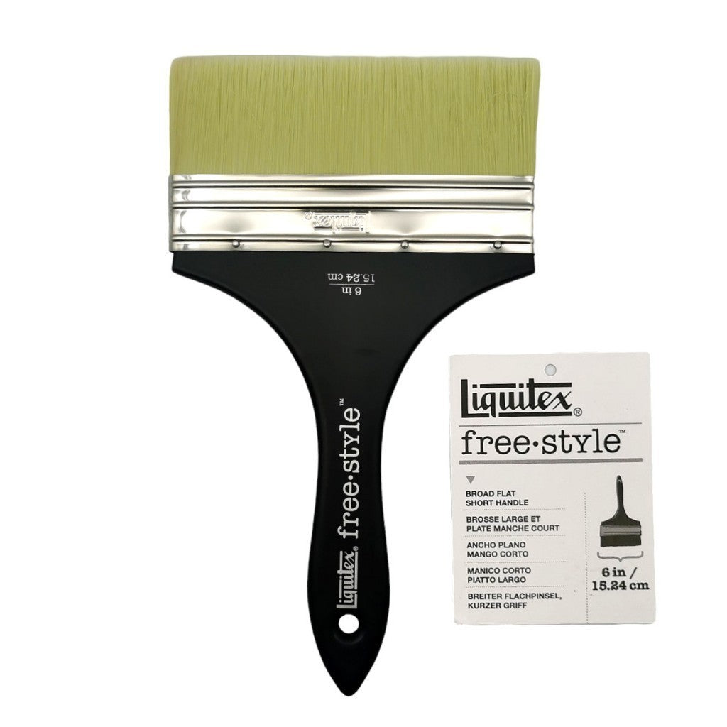 Liquitex Freestyle Broad Flat Brush 6 Inch | Short Handle | Large Scale