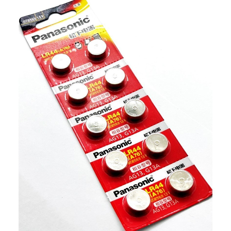 Panasonic LR44 AG13 G13A Button Battery 1.5V Alkaline (10pcs)