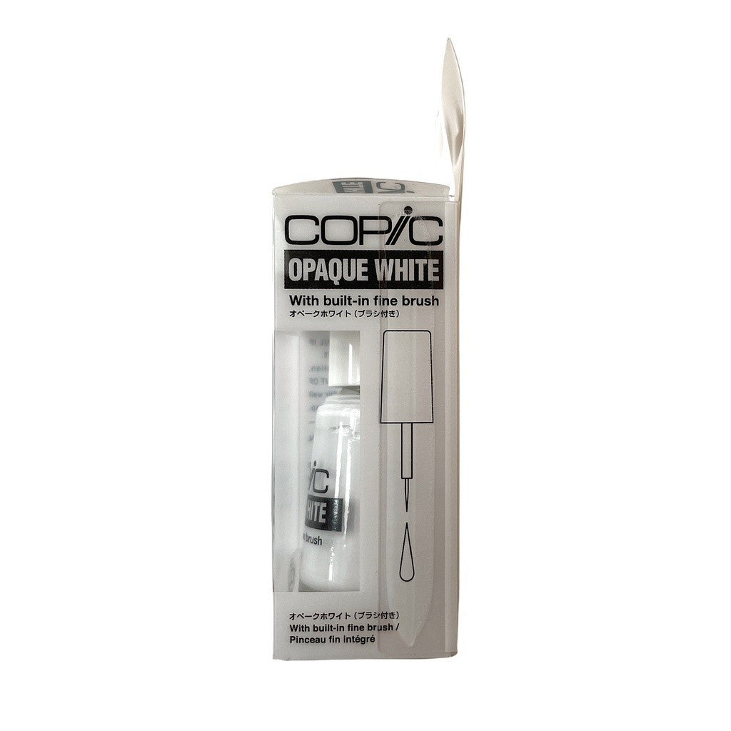 COPIC Opaque White 6ml Brush Bottle – Highlight Ink with Built-in Fine Brush