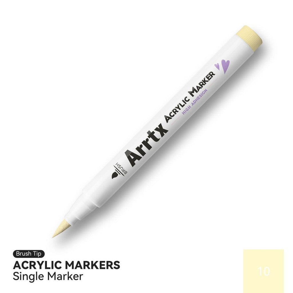 Arrtx Acrylic Brush Marker Single | Individual Water-Based Paint Marker for Paper, Wood, Canvas & More