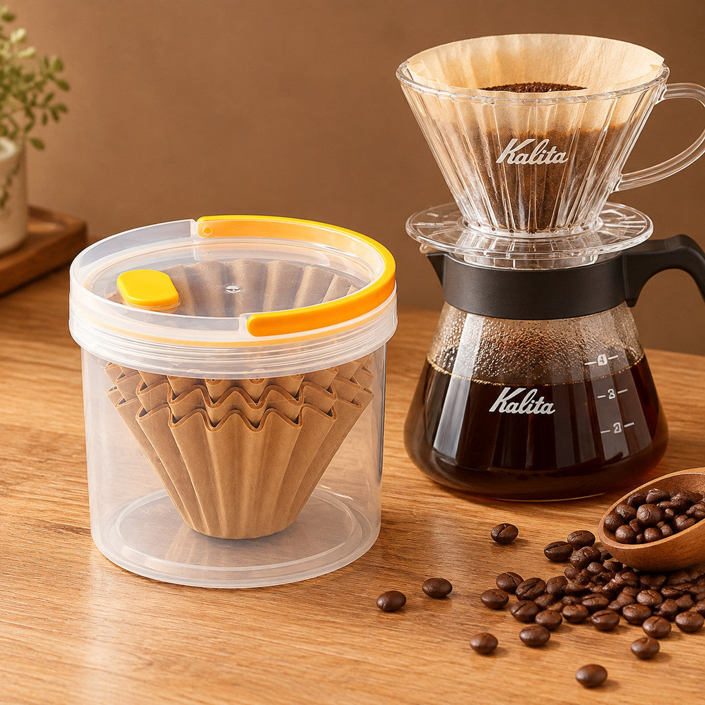 Airtight Coffee Filter Paper Storage Container by Hadler | AeroPress, Kalita Wave & Hario V60 Filters