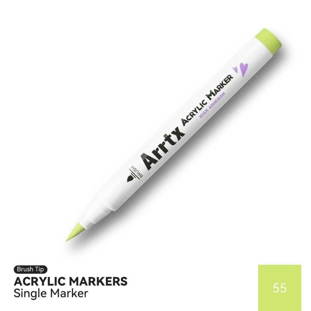 Arrtx Acrylic Brush Marker Single | Individual Water-Based Paint Marker for Paper, Wood, Canvas & More