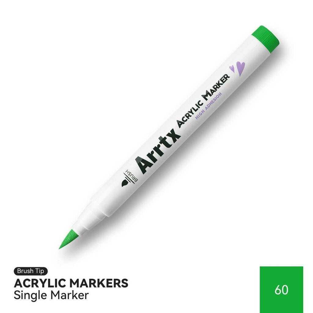 Arrtx Acrylic Brush Marker Single | Individual Water-Based Paint Marker for Paper, Wood, Canvas & More