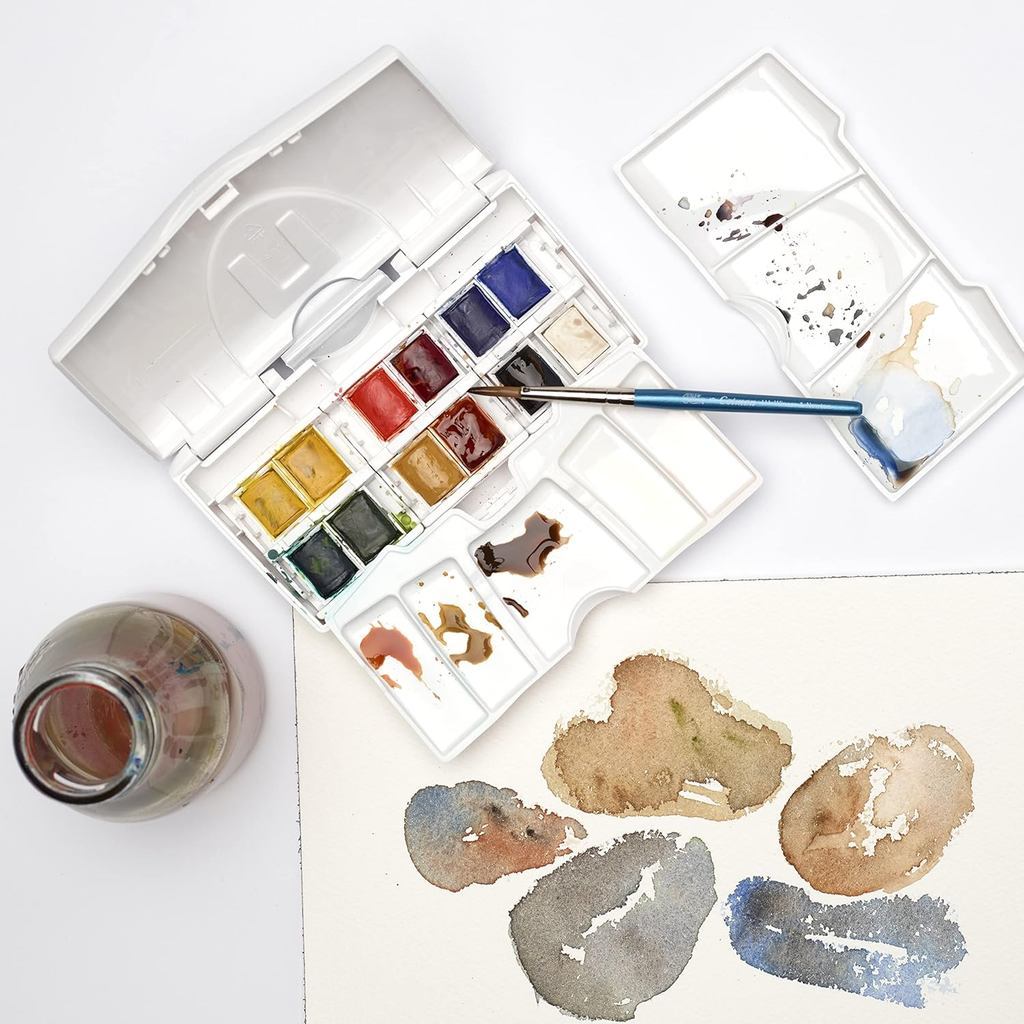 Winsor & Newton Cotman Pocket Plus | Watercolour Set 12 Half Pans | Travel Kit