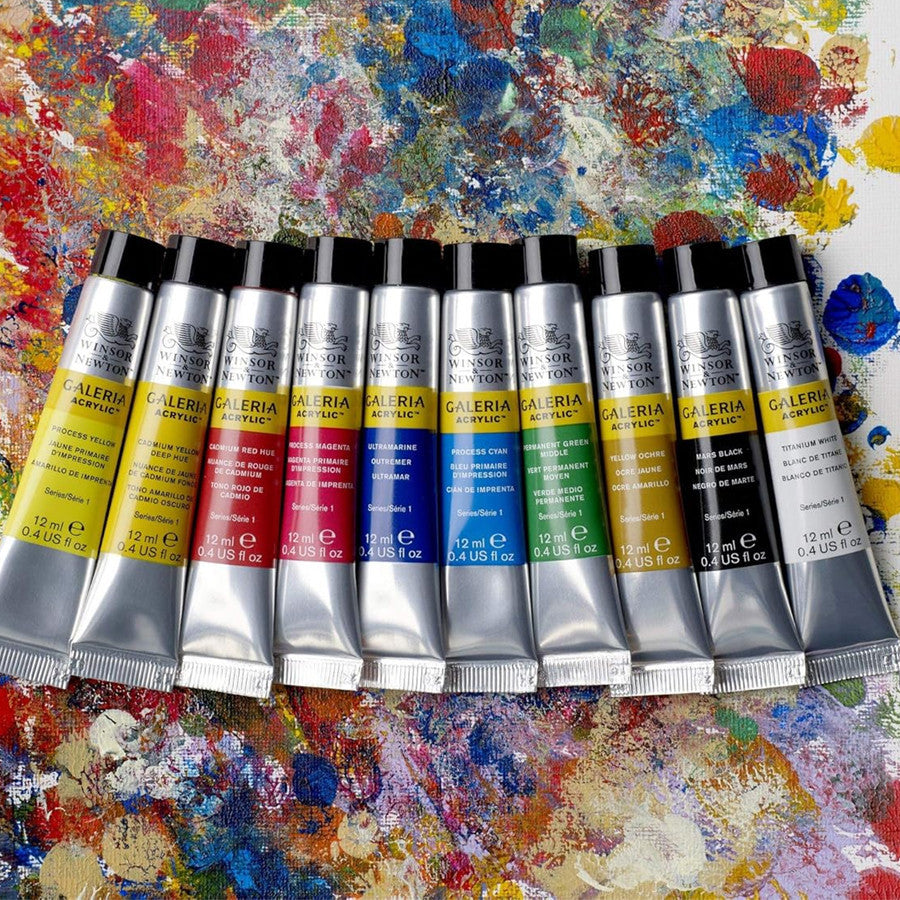 Winsor & Newton 10 Galeria Acrylic Paint Set | 12ml Artist Colour Tube Set