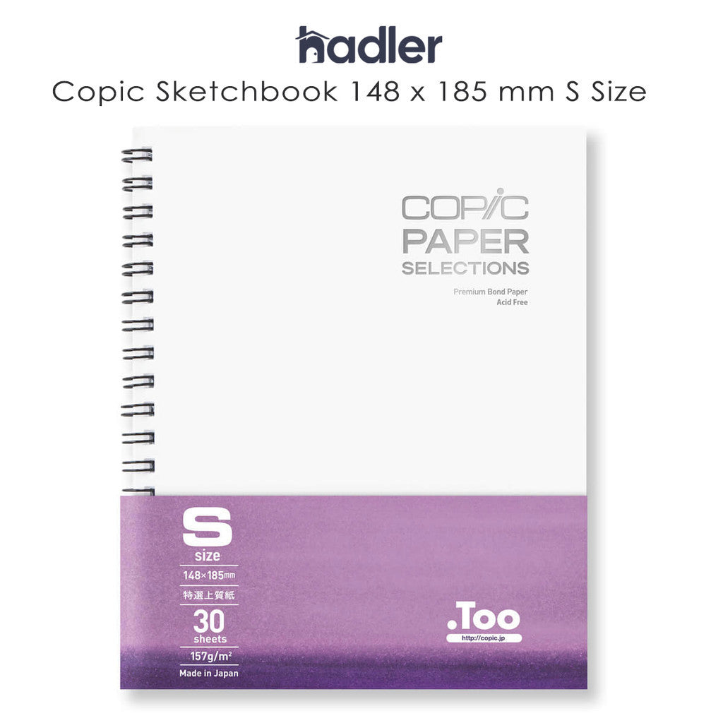 Copic Sketchbook Spiral Bound 148×185mm | S Size 30 Sheets | Premium Bond Paper Japan