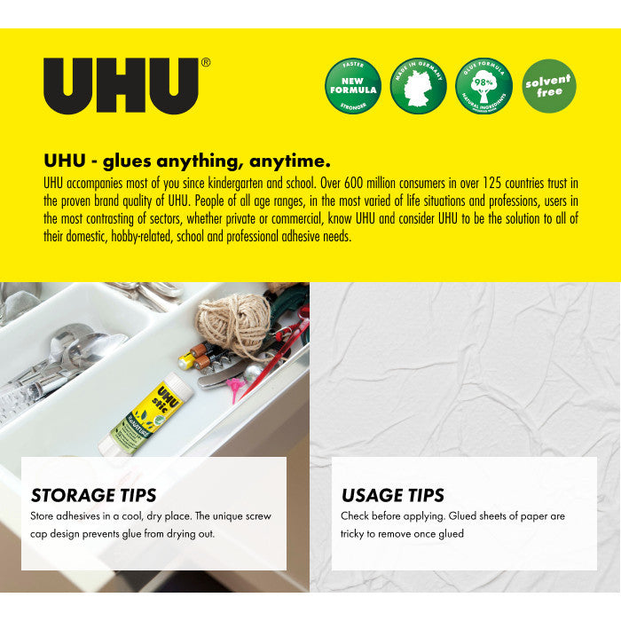 UHU Monsters Edition Glue Stick 21g | Strong Solvent-Free Craft & School Glue