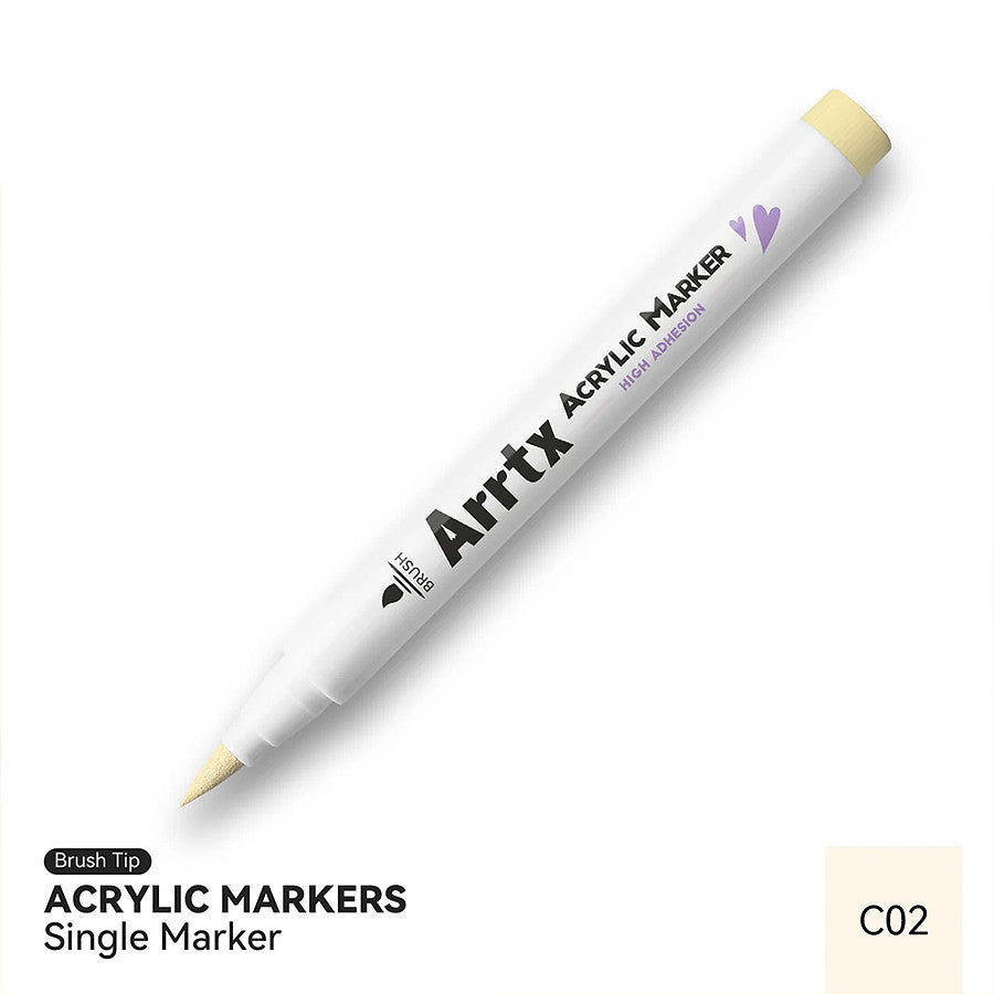 Arrtx Acrylic Brush Marker Single | Individual Water-Based Paint Marker for Paper, Wood, Canvas & More
