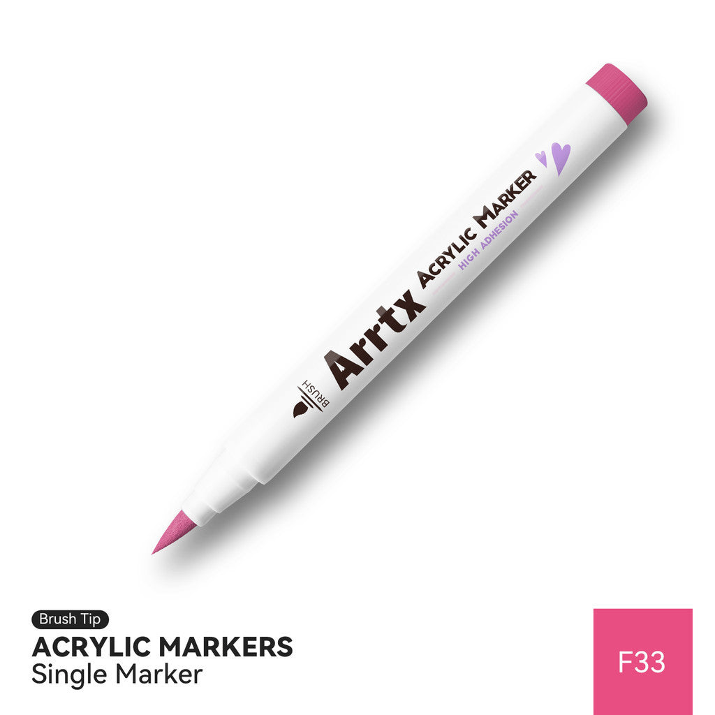 Arrtx Acrylic Brush Marker Single | Individual Water-Based Paint Marker for Paper, Wood, Canvas & More