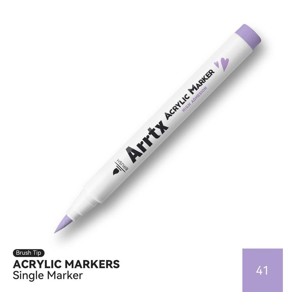 Arrtx Acrylic Brush Marker Single | Individual Water-Based Paint Marker for Paper, Wood, Canvas & More