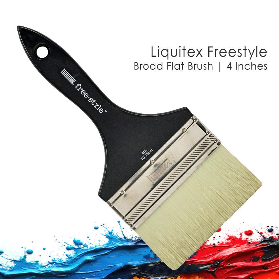 Liquitex Freestyle Broad Flat Brush 4 Inch Short Handle | Large Scale
