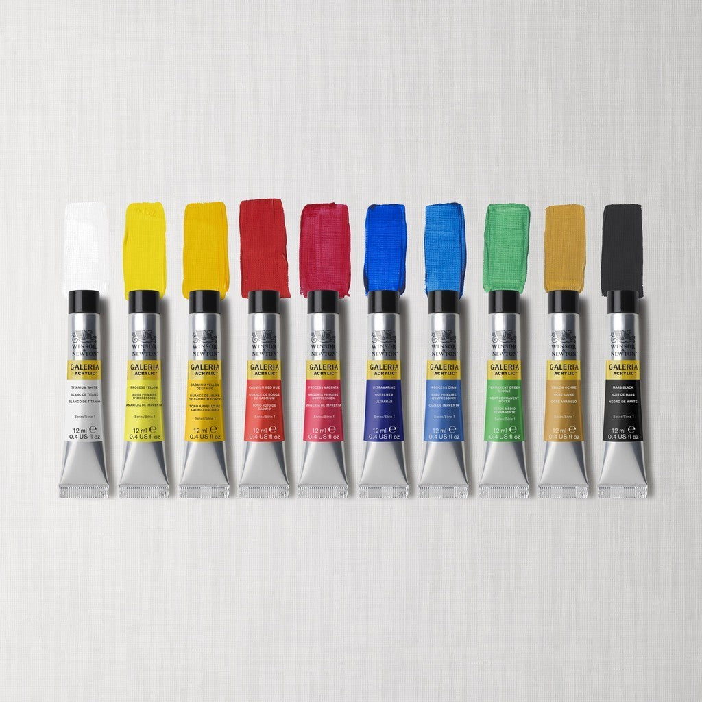 Winsor & Newton 10 Galeria Acrylic Paint Set | 12ml Artist Colour Tube Set