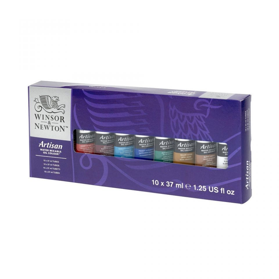 Winsor & Newton 10 Tubes Artisan Paint 37ml | Water Mixable Oil Colour | Tube Set