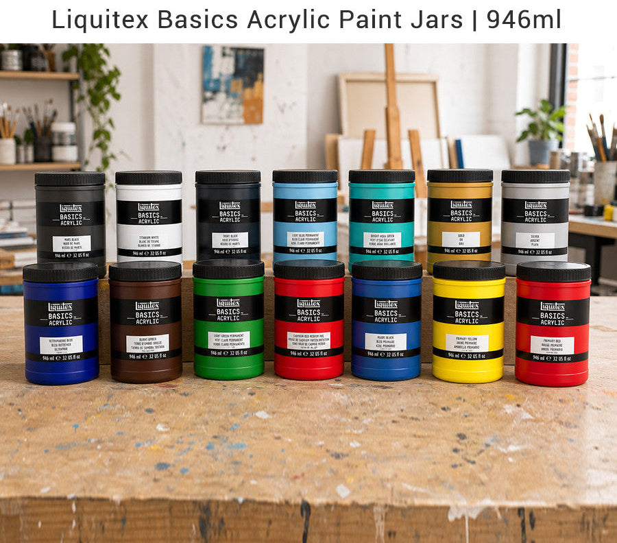 Liquitex Basics Acrylic Paint in Jars 946ml - 14 Colours Available