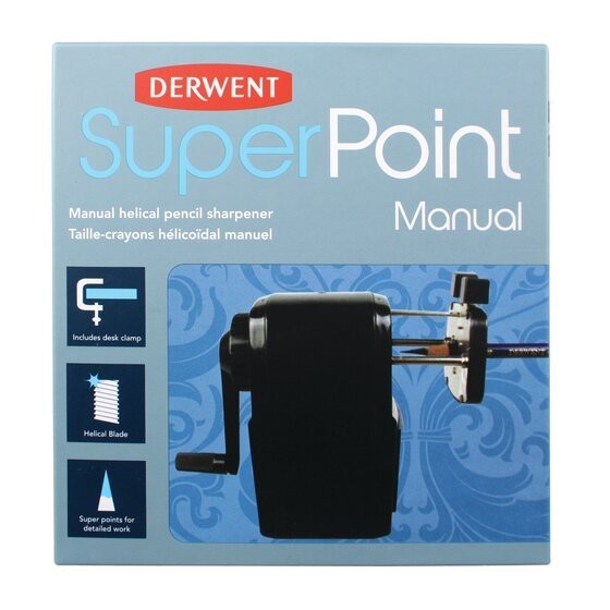 Derwent Super Point Manual Desk Pencil Sharpener | Helical Blade 8mm