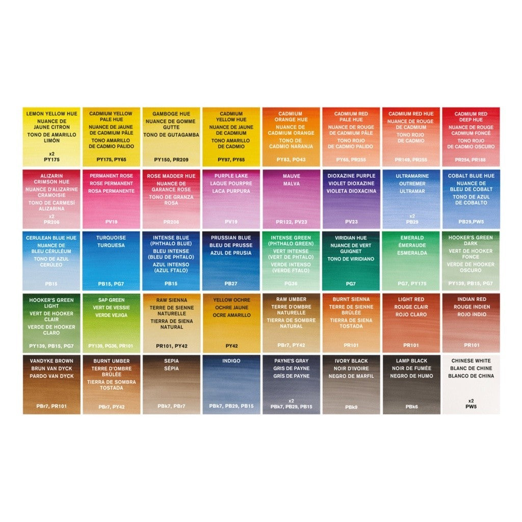 Winsor & Newton Cotman Watercolour Studio Set | 45 Half Pans & Brush | Complete Set