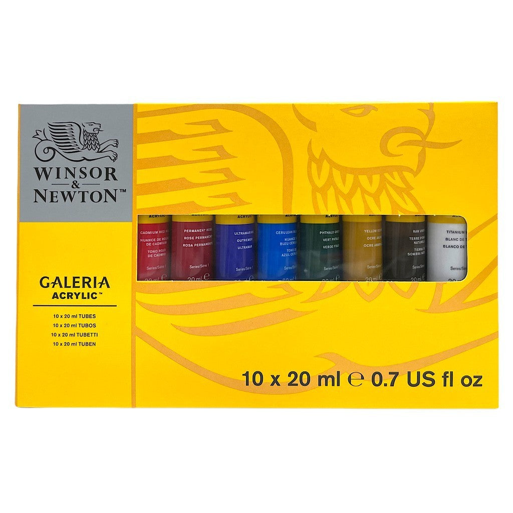 Winsor & Newton 10 Galeria Acrylic Paint Set | 20ml Artist Colour Tubes