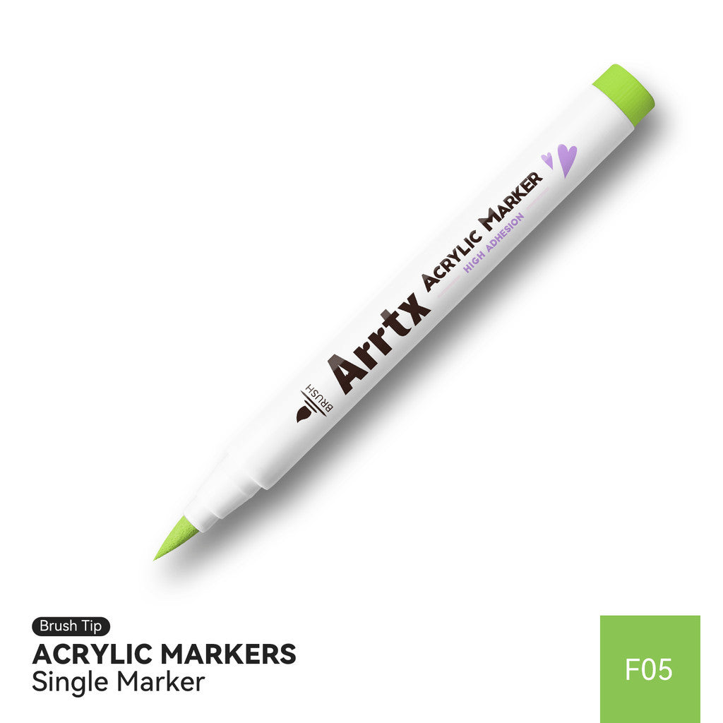 Arrtx Acrylic Brush Marker Single | Individual Water-Based Paint Marker for Paper, Wood, Canvas & More