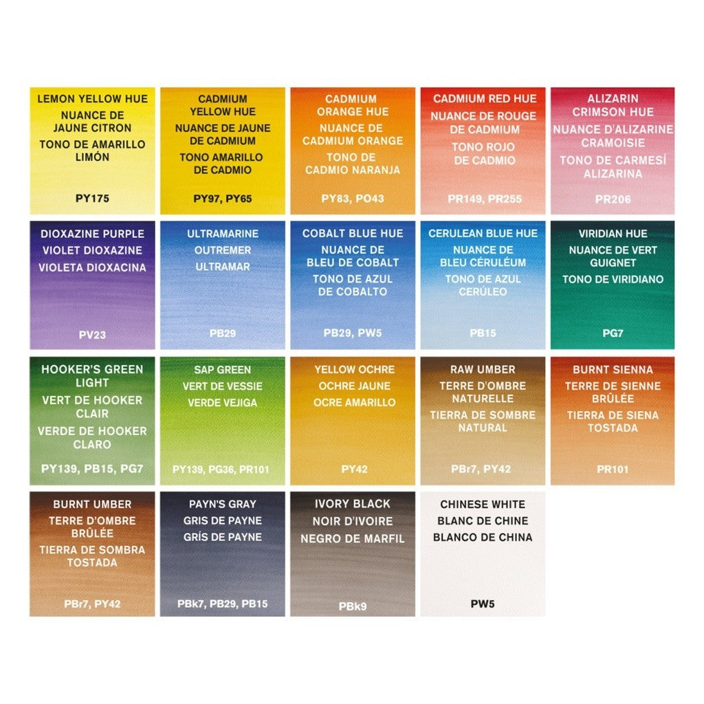 Winsor & Newton Cotman Watercolour 20 Pieces Mixed Travel Set | Half Pan & Tube