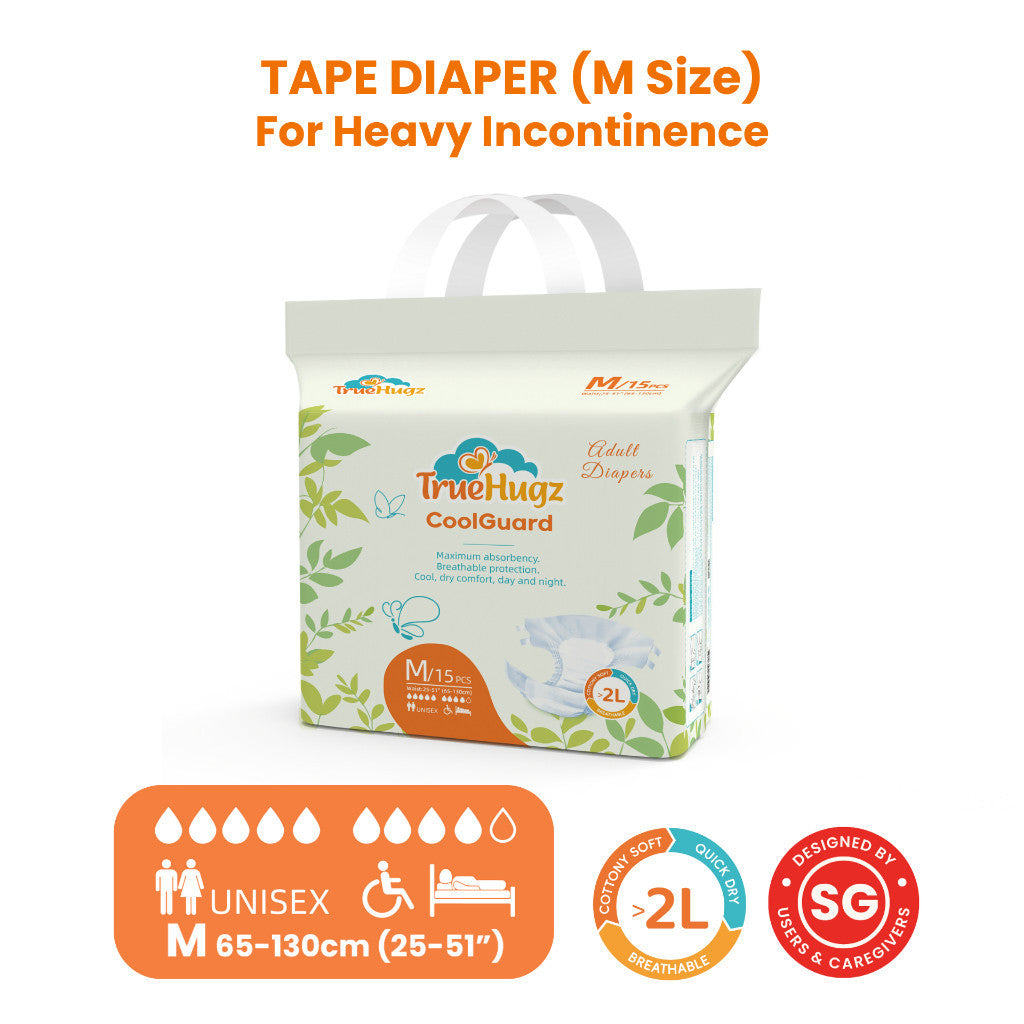Premium Adult Tape Diapers 15pcs | CoolGuard by  TrueHugz | Overnight High Absorbency Incontinence Care
