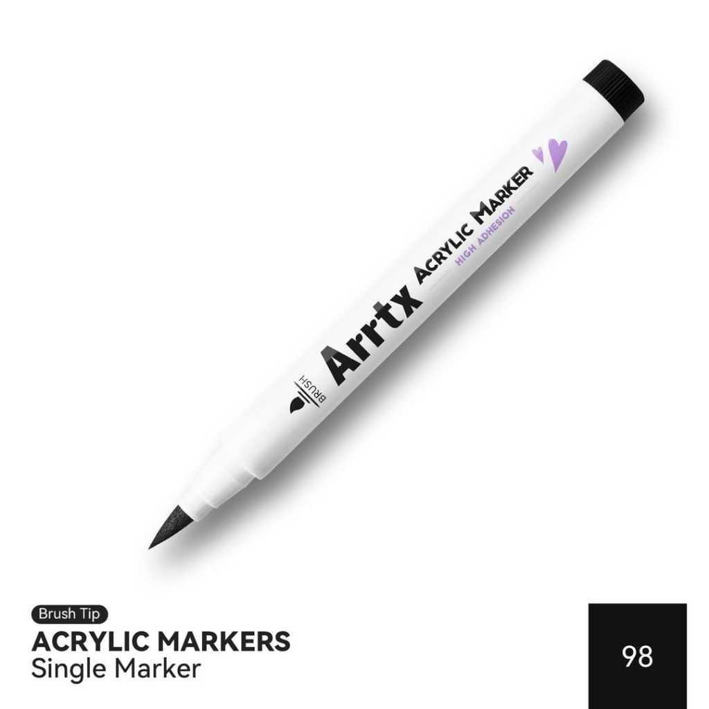 Arrtx Acrylic Brush Marker Single | Individual Water-Based Paint Marker for Paper, Wood, Canvas & More
