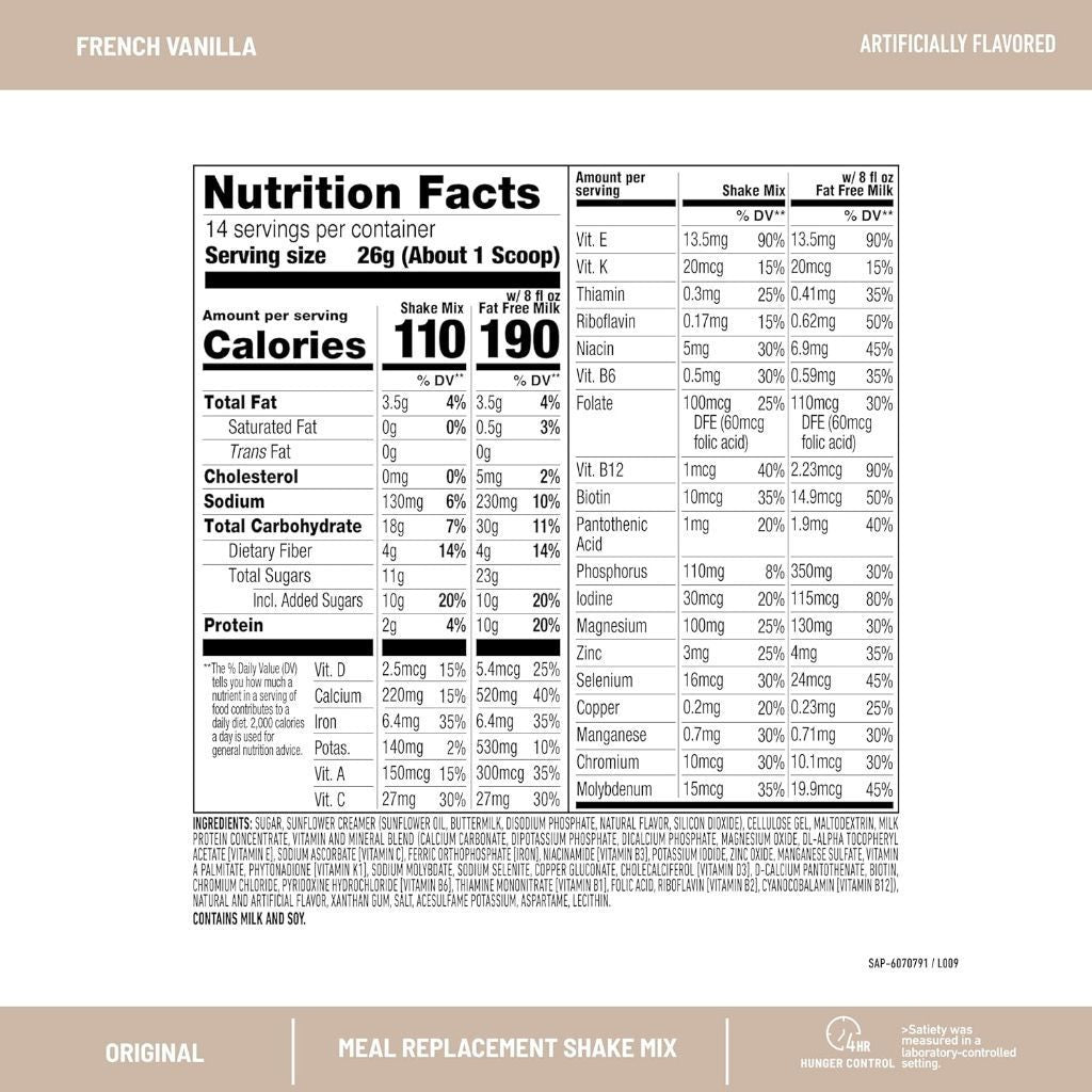 SlimFast Meal Replacement Powder [364g] 14 Servings | Chocolate, Strawberry, Vanilla | Weight Manage