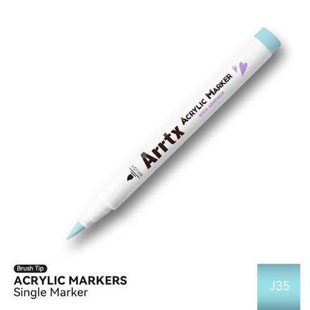 Arrtx Acrylic Brush Marker Single | Individual Water-Based Paint Marker for Paper, Wood, Canvas & More